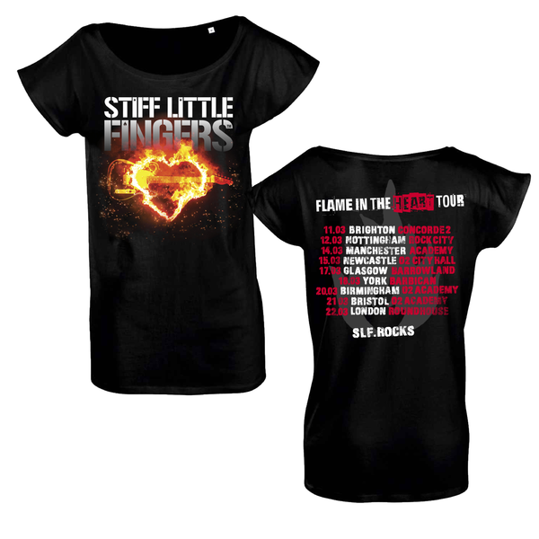 Flame In The Heart Ladies Tour T-Shirt Black