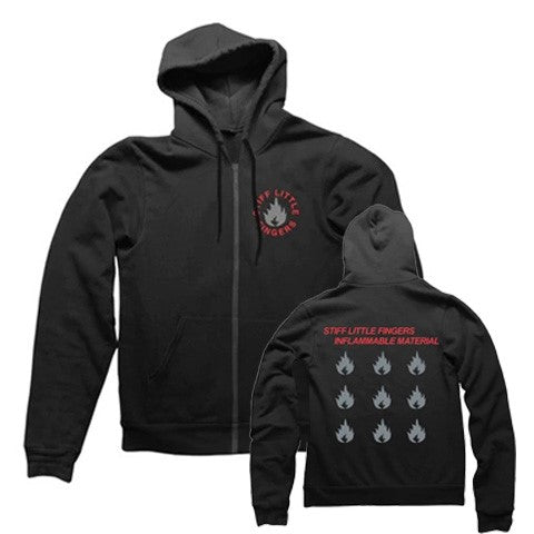 Inflammable Material Black Zip Hood