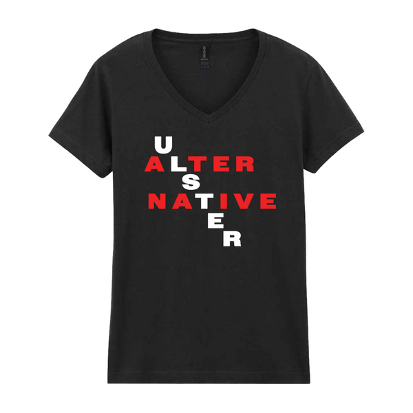 Alternative Ulster Ladies V Neck Black T-Shirt