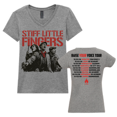 Raise Your Voice Ladies V Neck Sport Grey T-Shirt  - PRE-ORDER