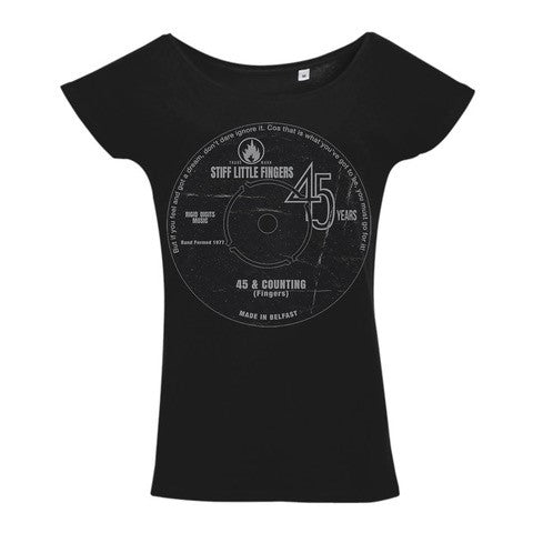 45 RPM Ladies Black T-Shirt