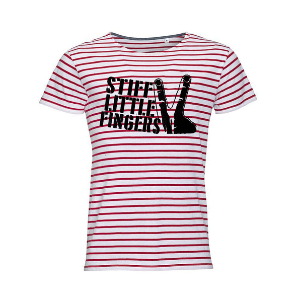 Stencil Fingers Red & White Striped T-Shirt